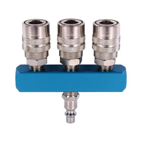 Enchufe rápido con 3 salidas para instalaciones neumáticas 09000088