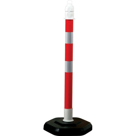 Sperrpfosten PP rot/weiß D.63mm z.Aufstellen m.Öse (1/5)