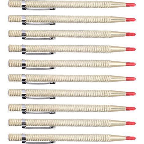10-teiliges Gravierstift-Set aus Aluminium, Wolframkarbidspitze, Markierwerkzeug für Keramik, Glas, Metall, Goldfinish (1/5)