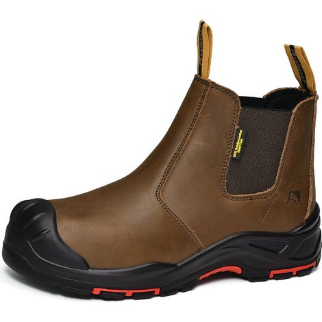Stivali antinfortunistici da uomo M-8025NBO - Calzata ampia - Stivali da lavoro con puntale composito ESD - Pelle bovina antistatica e impermeabile - Resistenti - Suola anti-borchie (1/5)