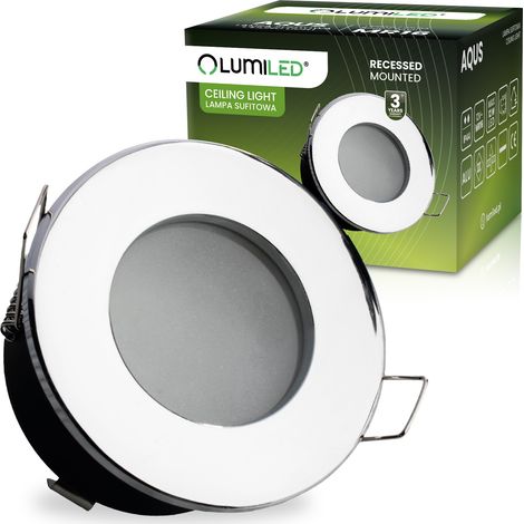 Luminaire encastré rond chromé à LED halogène MR16 AQUS Lumiled
