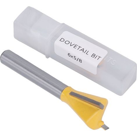 Mèche à queue d'aronde, tige de 6mm, alliage de tungstène, revêtement en carbure de tungstène, routeur pour le travail du bois, fraise jaune 5/8 (1/5)