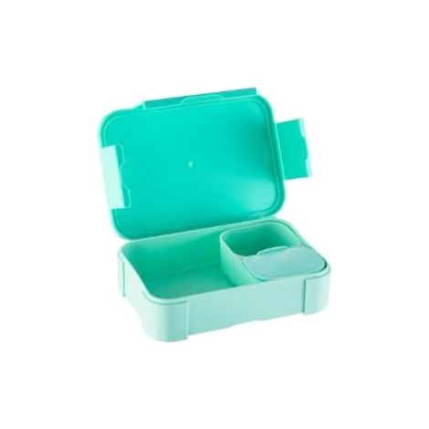 Kinder-Lunchbox mit Fächern, 900 ml, auslaufsichere Reise-Lunchbox, geeignet für Schule, Picknick, Mikrowelle, spülmaschinenfest (Seeblau)