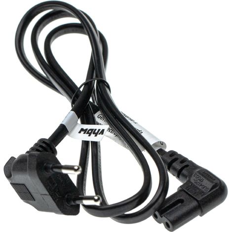 vhbw Netzkabel Schutzkontaktstecker für Kaltgeräte z.B. PC Monitor Computer Drucker - C7 Buchse, 1 m, Gewinkelt