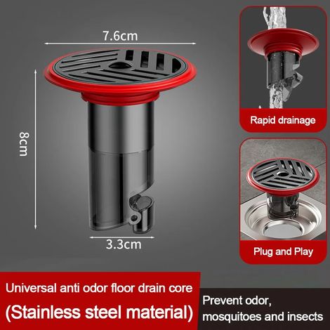 -5Creative Self-Closing Anti-odor Floor Drain Core Durable Insectproof Bathroom Kitchen Shower Floor Strainer Cover (1/4)