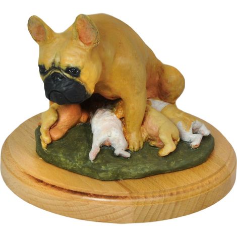 Bouledogue français I - statuette peinte, figurine, réalisée par un artiste, marque Art-Dog (1/5)