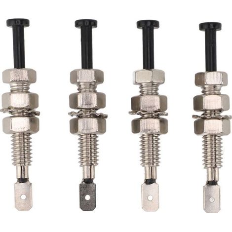 4pcs Interrupteur à goupille de porte - Réglable 12V universel - Pour capot coffre éclairage de voiture - Alliage métallique chromé (1/5)