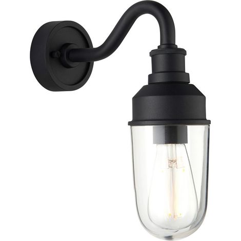 Merano Monza Lanterne murale d'extérieur noir mat, verre transparent