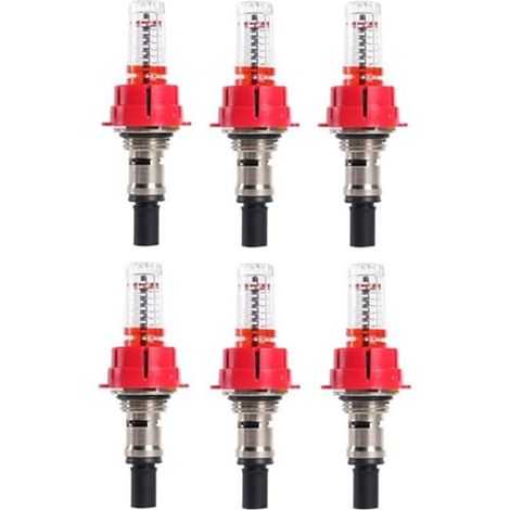 Satz mit 6 Durchflussmessern für Fußbodenheizungsverteiler, optischer Überwachungsregler für Systeme (1/2") (1/5)