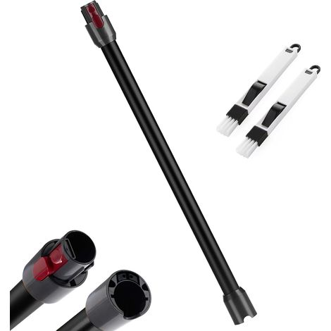 Verlängerungsrohr kompatibel mit Dyson V7, V8, V10, V11 und V15 – 1 Stück – Robustes Kunststoff – Teleskopierbar mit 2-in-1-Bürste – Reinigung von Decken und Ecken – Schwarz (1/5)
