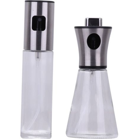2 pièces Vaporisateur d'huile en acier inoxydable verre cuisine friteuse à air domestique vaporisateur d'huile pot d'huile comestible vaporisateur brouillard d'atomisation (1/4)