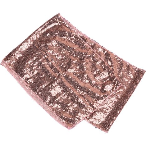 Nappe à paillettes bicolore, polyvalente, sans couture, opaque, décoration de table de fête, rose.