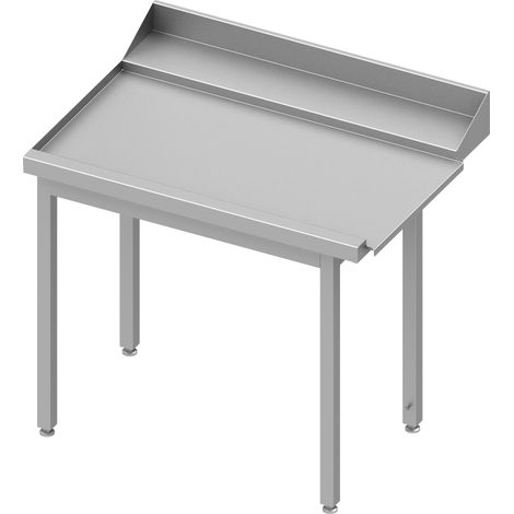 Table Inox de Déchargement pour Lave Vaisselle à Capot - Raccordement Gauche - Stalgast
