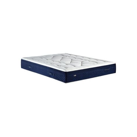 Matelas 150x190 Epeda PERSEID DENI ressorts ensachés latex naturel 4 cm bleu blanc moelleux 2 places