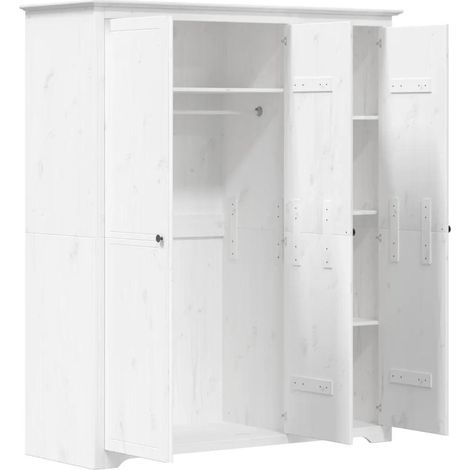 vidaXL Garderobe BODO Weiß Massivholz 146x53,5x173 cm