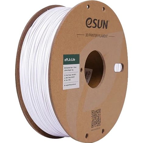 Filamento per stampa 3D, diametro 1,75 mm, materiale PLA ecologico, bianco freddo. (1/2)