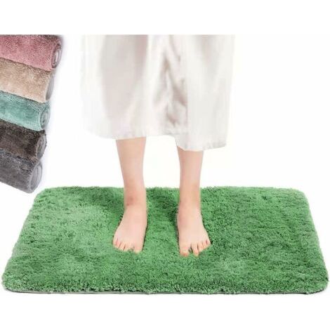 Grüne Badematte 40 x 60 cm, rutschfeste und waschbare Badematte, Badteppich mit hoher Hydroskopizität für Badewanne, Badezimmer, Wohnzimmer und Schlafzimmer (1/5)