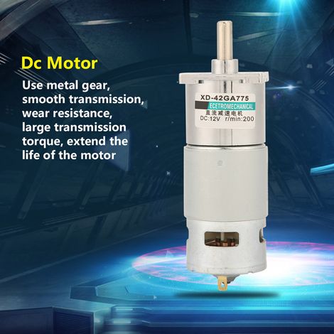 Moteur miniature à courant continu XD-42GA775 avec régulation de vitesse avant et arrière (200 tr/min 12 V) (1/5)