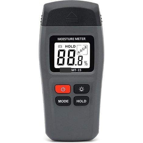 Humidimètre MT15 bois humidimètre testeur d'humidité du bois hygromètre bois détecteur d'humidité arbre densité numérique LCD testeur gris (1/5)