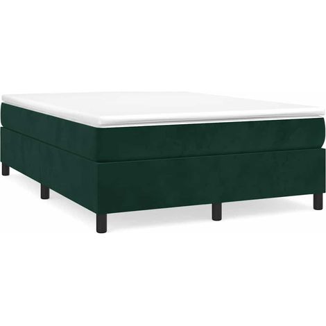 Maison Exclusive - Boxspringbett mit Matratze Dunkelgrün 140x200