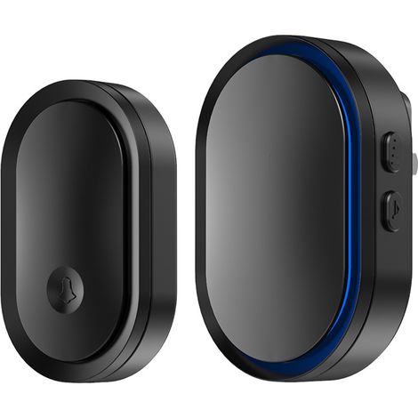 Sonnette sans fil, sonnettes 500M IP55 sonnette électronique sans fil étanche avec récepteur et émetteur enfichables, 36 mélodies sur 5 niveaux de volume (1/5)