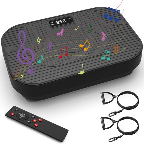 Plateforme vibrante fitness 47,8x32,2x11,5 cm noire, moderne pour entraînement à domicile FloraGrace (1/5)