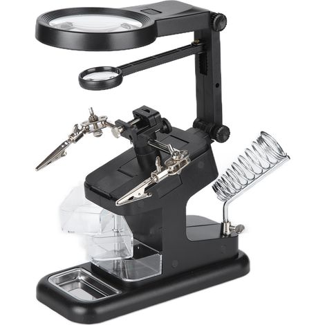 Loupe de bureau TH-7026 avec éclairage LED à 10 LED, outil de réparation et de soudage, grossissement 3X / 4,5X / 25X (1/5)