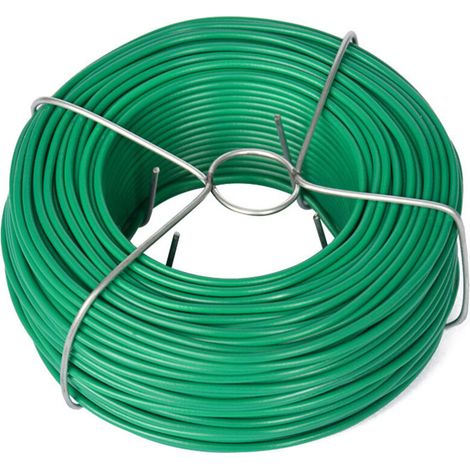 Gartendraht, Durchmesser: 2 mm, 50 m, Kunststoff, grün, ummantelt, für Blumen, Pflanzen, Heimwerkerprojekte, aufgerollt (1/3)