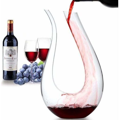 Carafe à Vin Carafes à Décanter en Verre 1.5L Aérateur de Vin Rouge Carafe de Reniflard à Vin Soufflé à la Main Carafe à Vin Décanteur a Vin (1/4)