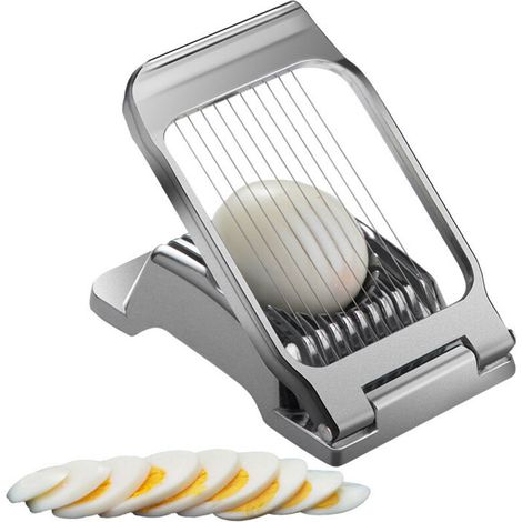 Professioneller Eierschneider aus robustem Aluminium, geeignet für hartgekochte Eier. Spülmaschinenfest. Mit einzeln gespannten Drähten für Eier, Kiwis, Erdbeeren und weiche Lebensmittel. (1/4)
