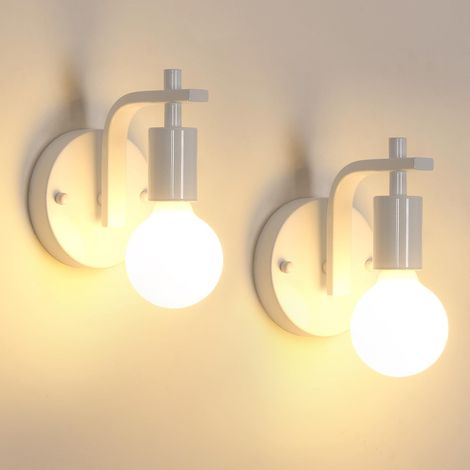 GOECO Industrial Wall Lights 2 Pack Metal Wall Sconce Lights, Indoor Walls Lighting Fixture with E27 Bulb Base for Bedroom, Hallway, Kitchen, Room Doorway, Restaurants, Galleries Aisle (1/4)