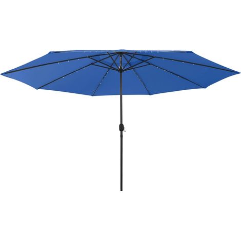 Ombrellone da esterno con LED e palo in metallo 400 cm blu 020008180