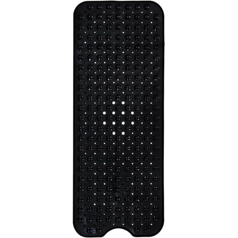 LaBlanc - Alfombrilla de baño antideslizante de 100 x 40 cm, extralarga, con ventosas, resistente al moho, para uso en el baño (negra) (1/5)