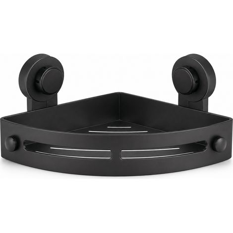 Mensola da Bagno a Ventosa senza Foratura Nera 30 cm (1/5)