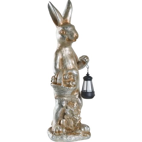 Figura decorativa de MgO conejo de Pascua decoración de jardín interior exterior artesanal dorado Otterup