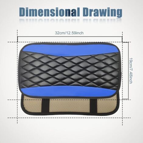 Housse de protection universelle en cuir imperméable pour console centrale de voiture, compatible avec la plupart des voitures, véhicules et SUV - Bleu