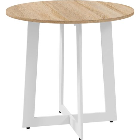 Table à manger ronde DAPHNE bois et blanc (1/5)