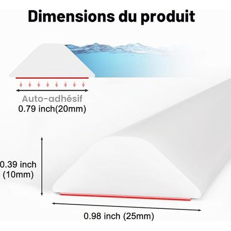 Silicone Shower Threshold, Shower Barriers, Waterproof Strips, Self Adhesive for Separating Water and Keeping it Inside Threshold. (Black, 105cm) (1/4)