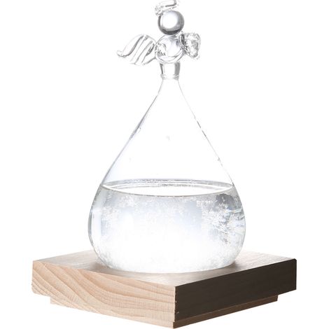 Décoration innovante en forme d'ange, bouteille en verre avec prévisions météo, ornement pour la maison, cadeau de Saint-Valentin, blanc (1/5)