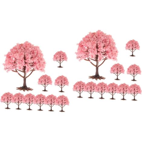 2 Ensembles Modèle d'arbre Architectural Arbres Artificiels Sapin Artificiel Arbre De Fleurs De Cerisier Miniature Arbres Miniatures Faux Mini Arbres pour L'artisanat 10 Pièces  2 (1/5)