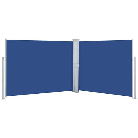 Auvent Marquise latéral rétractable, Store Banne pour Jardin Balcon Terrasse, Bleu 140 x 1000 cm OIB8814E (1/5)