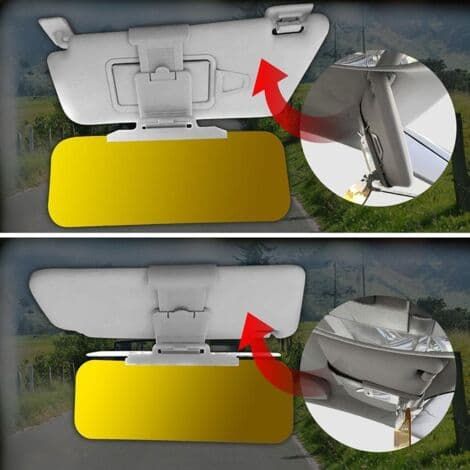Pare-soleil 2 en 1 HD avec rallonge intégrée pour voiture, anti-éblouissement, compatible avec tous les véhicules (voitures, fourgonnettes et camions).