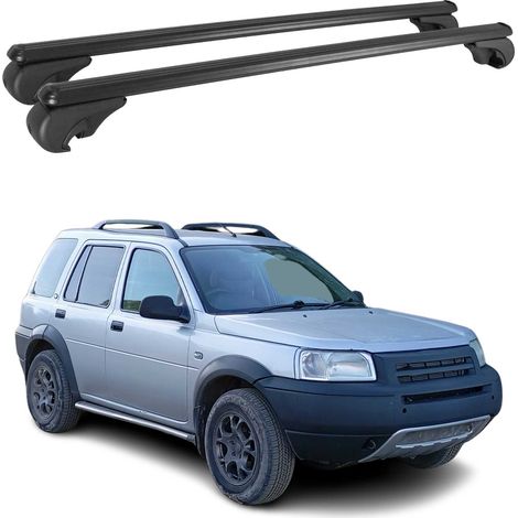 OMAC Aluminium Dachträger Querträger für Land Rover Freelander I L314 1998-2006 – TÜV / DIN 75302:2019 – Abschließbar – Max. 75 kg – 2 Stangen Schwarz (1/5)