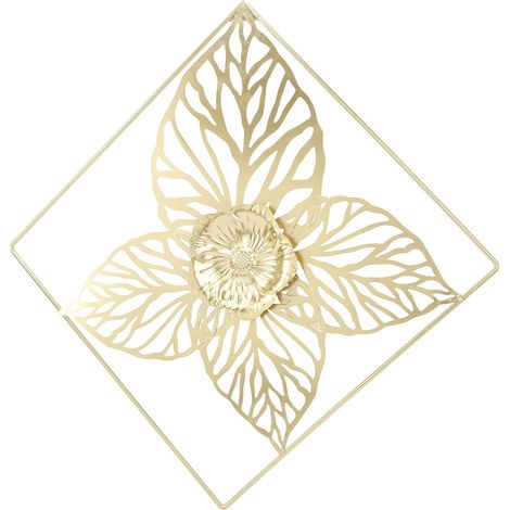 Gold Metal Artistic Wall Decor, Modern Gold Hanging Wall Ornament for Living Room Bedroom, Home Interior Decoration (1/5)