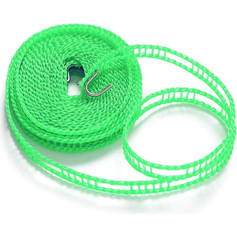 vert-5m Fil Linge Extensible Extrieur Camping Antiderapante Portable Nylon Corde Linge Voyage, Coupe Vent Corde Linge Retractable Fil Etendage (1/5)