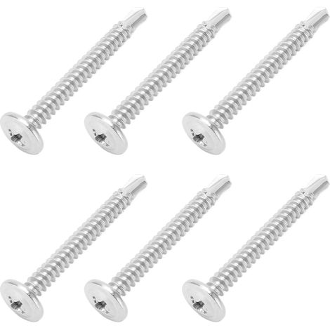 50 vis tête large acier inox 304 M4.2x38 à forer auto filetage rond sans bavure pour meuble élec marine bricolage (1/5)
