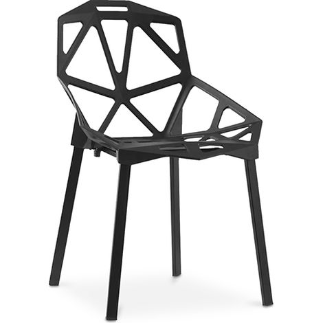 Privatefloor – Chaise de salle à manger en métal et PP – Design moderne – Légère et facile à nettoyer – Dimensions 55x56.5x81 cm (1/5)