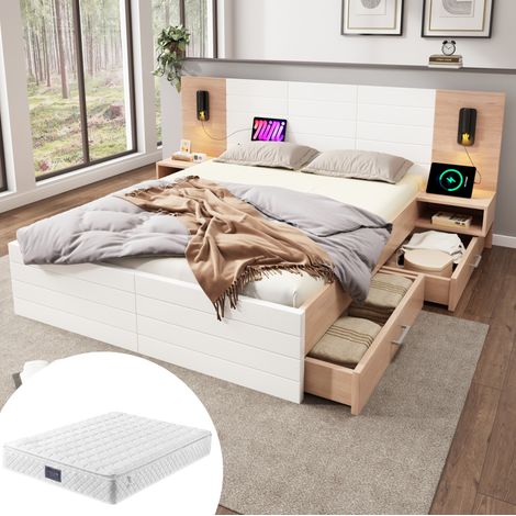 letto matrimoniale contenitore 140x200 con comodini OKMYHOME (1/5)