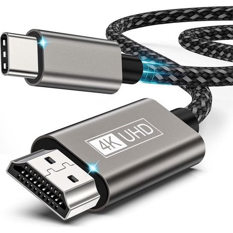 Câble/adaptateur USB-C vers HDMI - Commutateur HDMI - 4K à 60 Hz - 1,8 mètre - Aluminium (1/5)