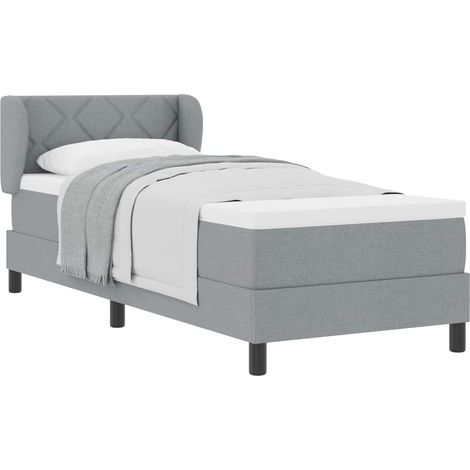 Maison Exclusive - Lit à ressorts avec matelas Gris clair 80 x 200 cm tissu